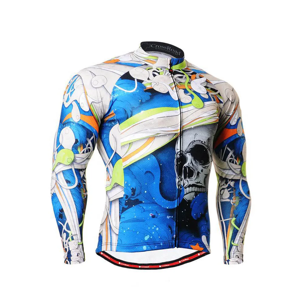 Men`s Technical Graphic Long Sleeve Cycling Jersey W/ Useful 3 Rear-pockets 4 Seasons MTB Road Bike Bicycle Tops Shirts | Спорт и