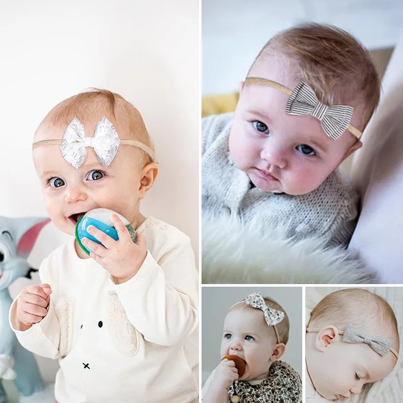 Mery Baby повязка на голову для новорожденных бант эластичный с цветочным принтом