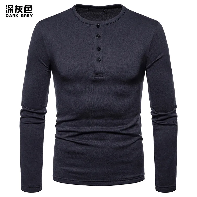 Sale Solid Color Wild Casual Men's Large Size Long-sleeved T-shirt Bottoming Shirt 2018 Drunk New Hot | Мужская одежда