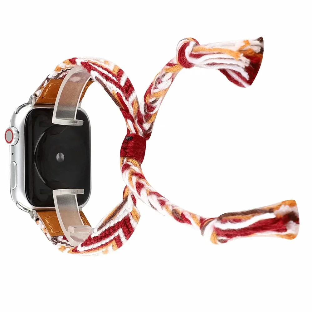 Модный плетеный ремешок серии 6 5 4 3 для Apple Watch SE Band 40 мм 44 38 42 сменный Браслет