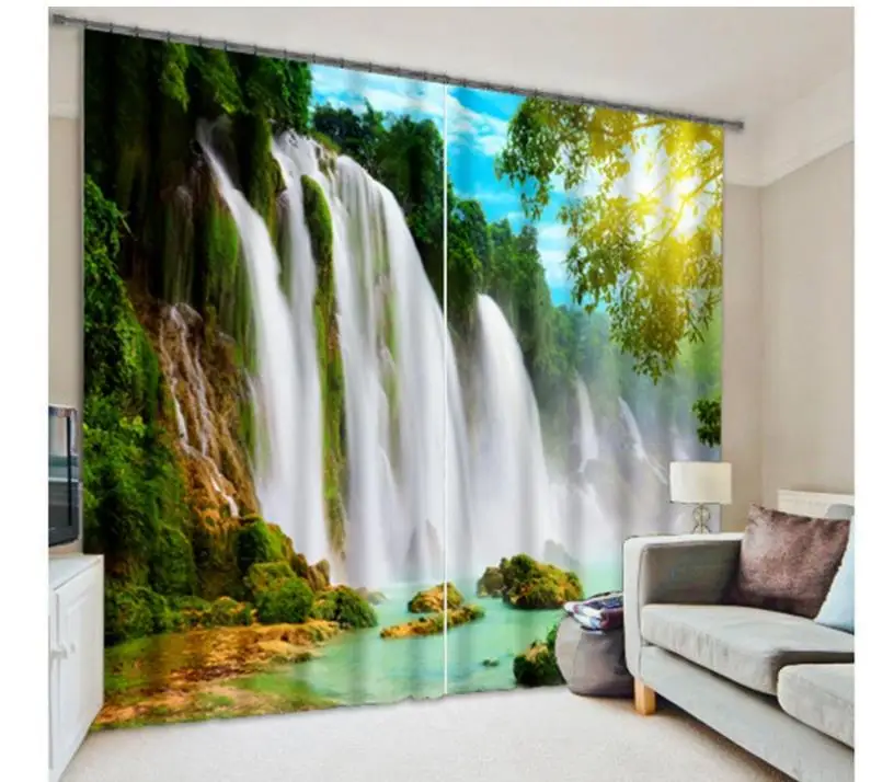 

Фото на заказ размер Природа занавески на окно Современный Модный водопад пейзаж 3d занавески для гостиной 3d занавески