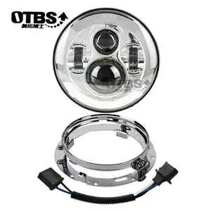 7 inch and bracket Мотоцикл " светодиодный фонарь+ 2 шт 4-1/2" Противотуманные фары с кронштейном для Harley Touring Road King Electra Street Glide Softail - Цвет: 7 inch and bracket