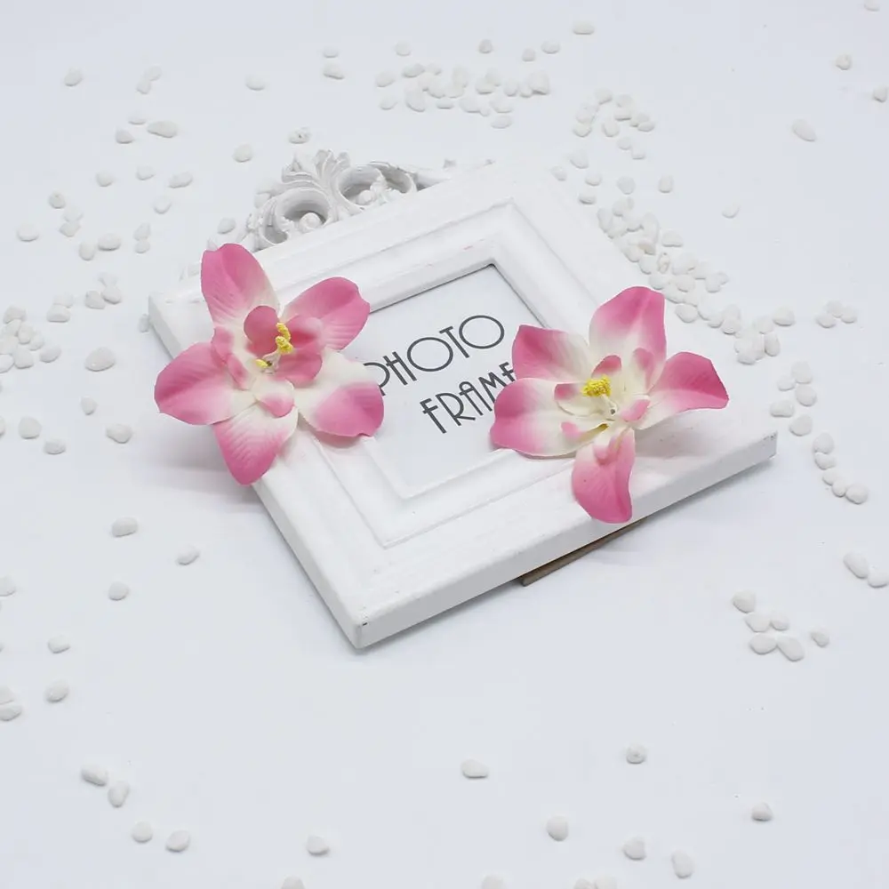 Rose white 5 шт./лот 8 см Искусственный шелк имитация лилии розы семья Свадебная вечеринка DIY декоративный искусственный цветок - Цвет: Rose white