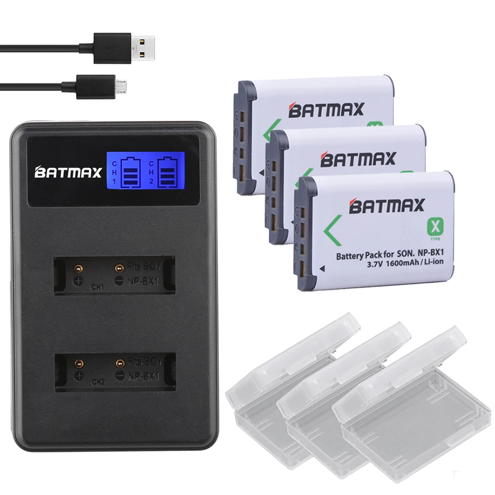 3x NPBX1 bateria NP BX1 np bx1 батареи + ЖК зарядное устройство для Sony DSC RX1 RX100 AS100V M3 M2 HX300 HX400 HX50
