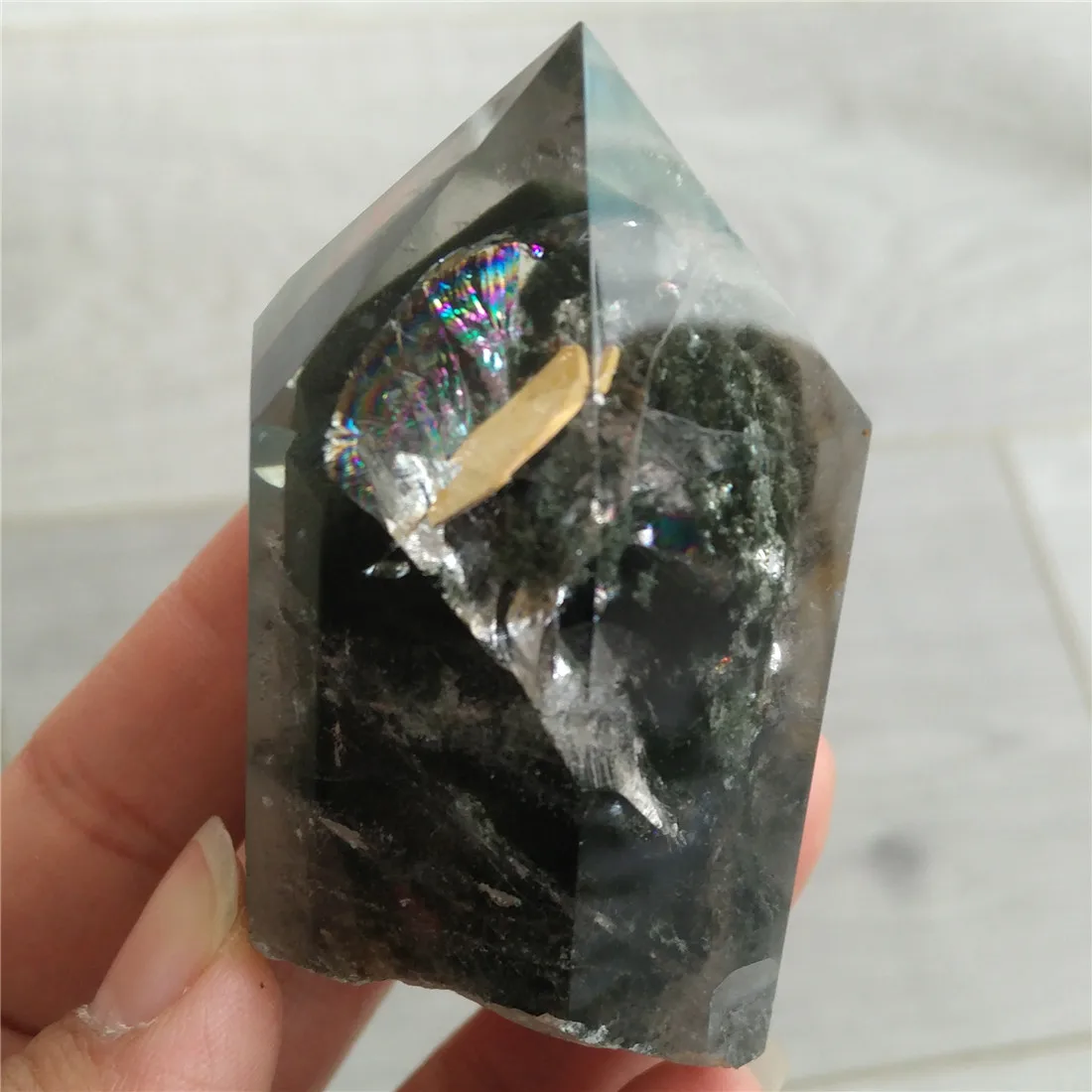 Кристал фантом целебные камни кристаллы призрака Wicca Cristal Islande Pierre Naturelle Cristaux