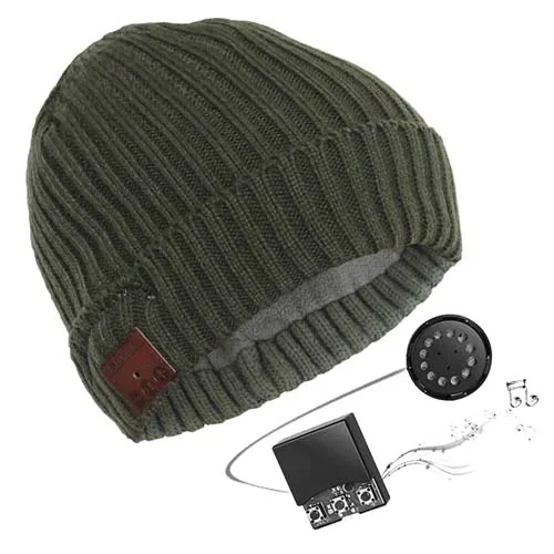 042-green JINSERTA Беспроводная шапка c наушниками Bluetooth со съемным светодиодный светильник BT 4,2 стерео музыкальные кепки с микрофоном для смартфонов Handsfree - Цвет: 042-green
