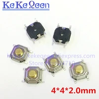 100pcs 4x4x2mm push button switch copper h2 0mm 442mm 442 0mm smd micro switch tact switch new 5 2x5 2x2mm