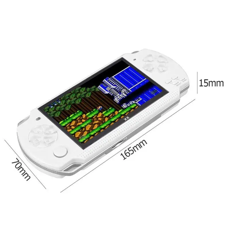 X6 4,3 дюймов портативная игровая консоль для GBA/Arcade/NES, встроенный в 1000 игр, портативный игровой плеер с памятью 8G и камерой 30 пикселей