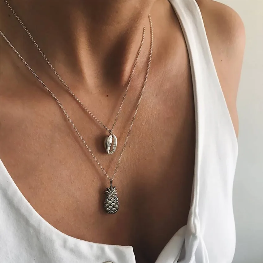 Женская винтажная цепочка в виде ананаса чокер длинное ожерелье Jewelry Ювелирное