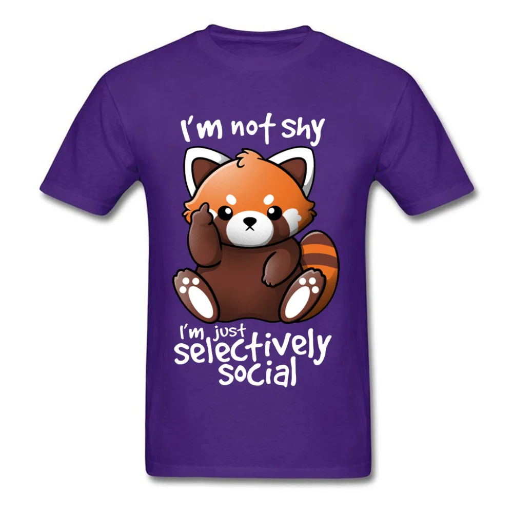Футболка SHY RED PANDA Мужская забавная футболка летняя с рисунком енота Симпатичные