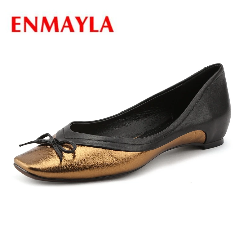 

ENMAYLA/Повседневная обувь из натуральной кожи, увеличивающая рост, с квадратным носком, без шнуровки, на каблуке; Zapatos Mujer Tacon; Размеры 34-39; ZYL2083