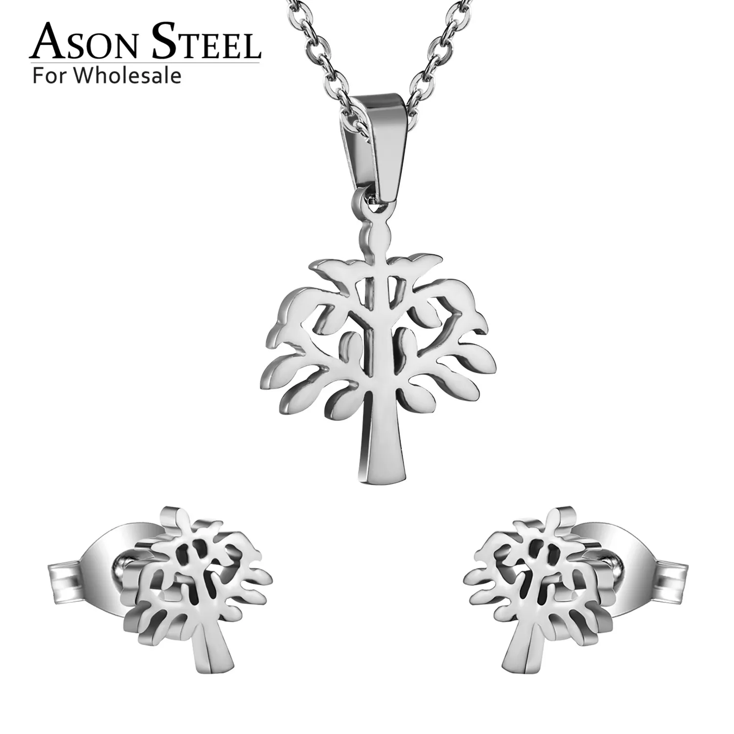 Комплект женских ювелирных украшений ASONSTEEL Top 316L из нержавеющей стали золотого
