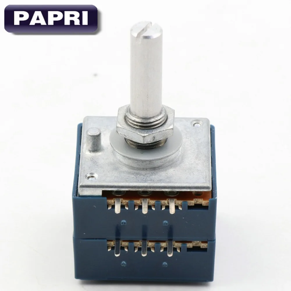 

PAPRI JAPAN ALPS RK27 2*100K Stereo Volume Control Potentiometer Round Shaft 6MM LOG For DIY Amplifier Speaker HiFi Audio 10PCS