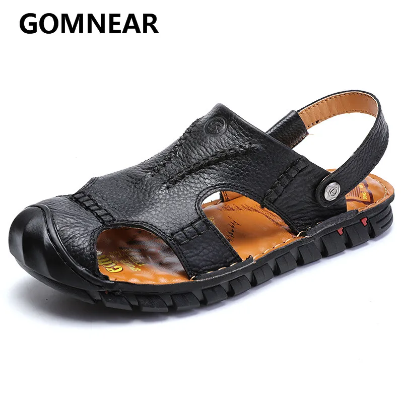 Мужские сандалии из натуральной кожи быстросохнущие для улицы | Спорт и