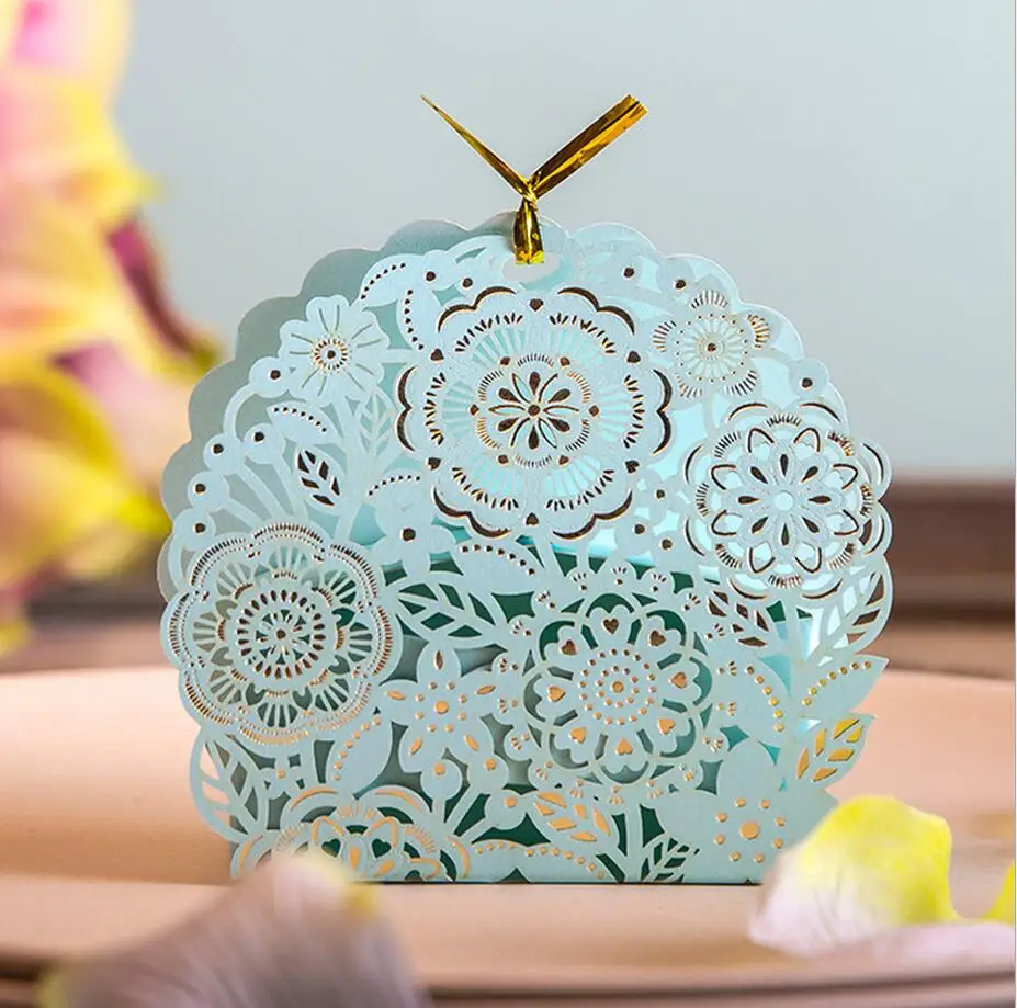 50 шт. Подарочная коробка бумажная свадебная Рождественская лазерная резка для