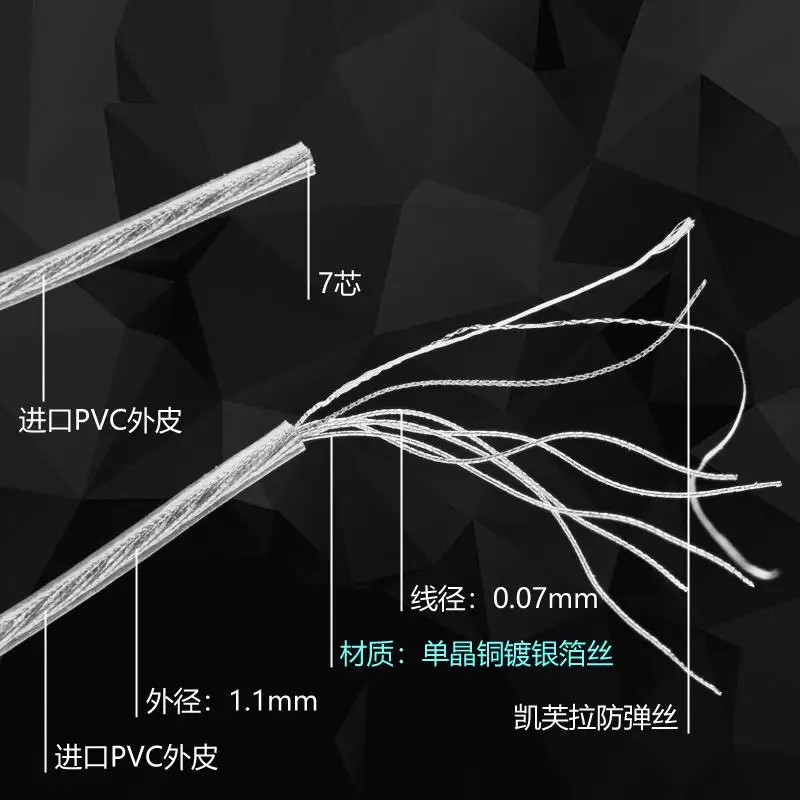 Однокристальная медная серебряная проволока однокристальная copp 30AWG 7-жильный
