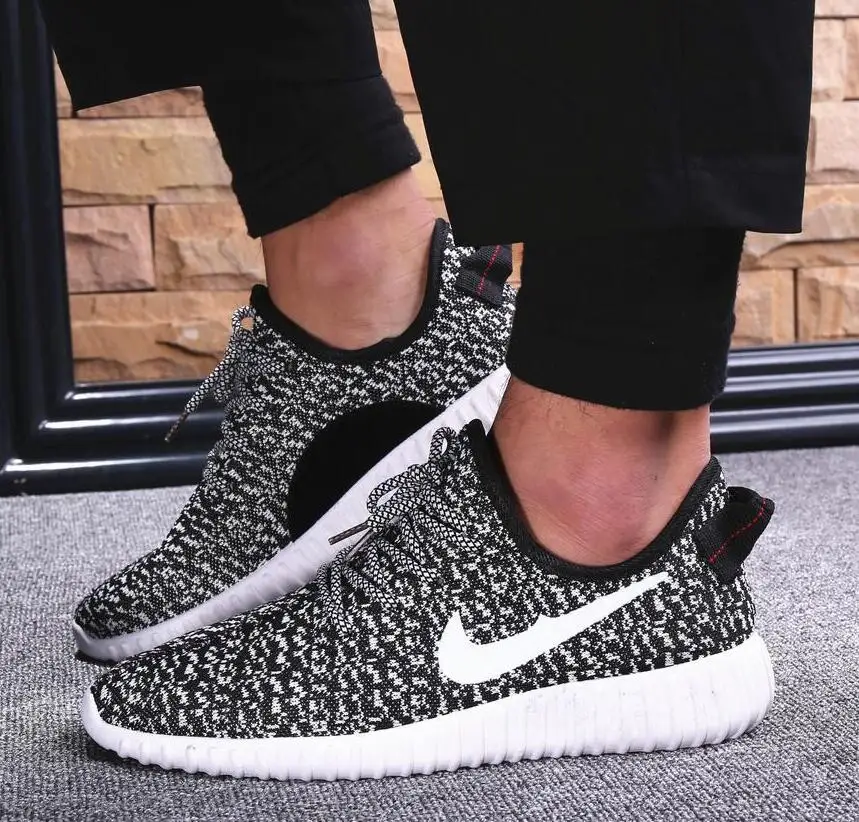 2016 Новая Мода Мужчины Повседневная Обувь Дышащая Серый Черный шнуровке Плоские