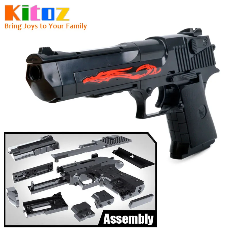 Kitoz сборка игрушечный пистолет строительные блоки винтовка DIY 3D миниатюрная