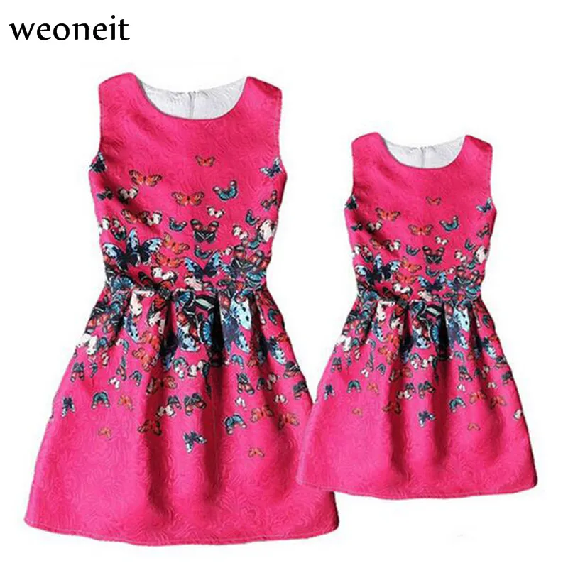 Weoneit/Новинка Одинаковая одежда для семьи платья девочек и мам мамы дочки платье в