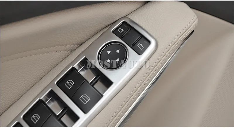 

For Benz E Class W212 Inner Door Armrest Window Switch Cover Trim 2010-2015 5pcs Car Accessories Interior