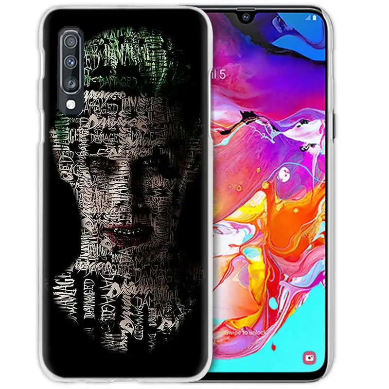 С принтами "отряд самоубийц", "чехол для samsung Galaxy A50 A70 A20e A40 A30 A20 A10 A8 A6 плюс A9 A7 жесткий прозрачный чехол из ПК для телефона в стиле «Джокер» Harley
