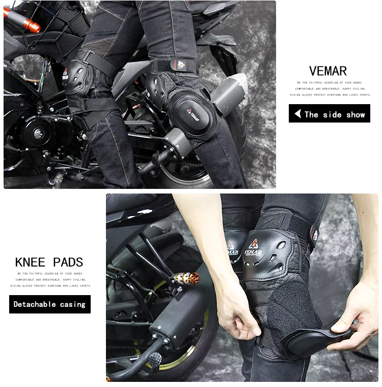 Vemar Professional Moto rcycle защита колена Мотокросс протектор наколенники охранников с ползунок Motosiklet Dizlik Joelheira