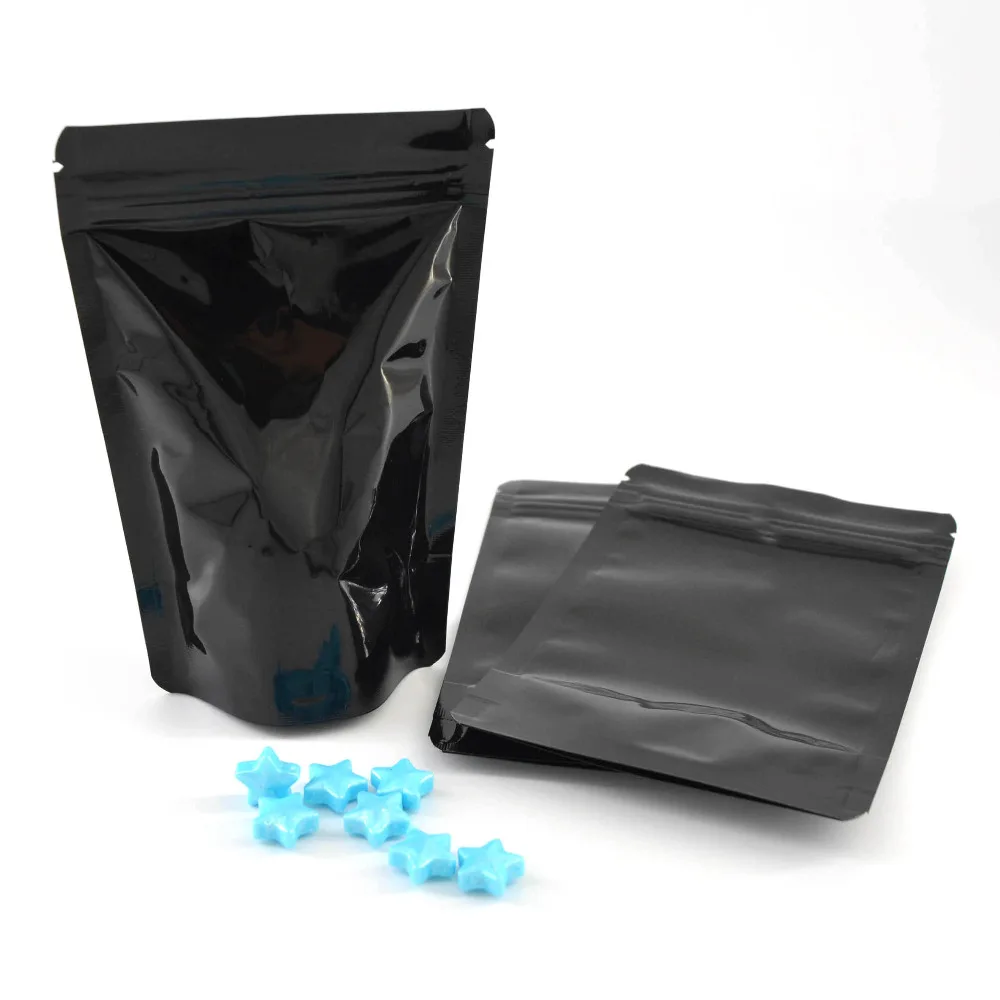 100 pcs Colored Stand Up Zip lock Foil Pouches Aluminum Standing Food Storage zip Bags Free Shipping | Дом и сад
