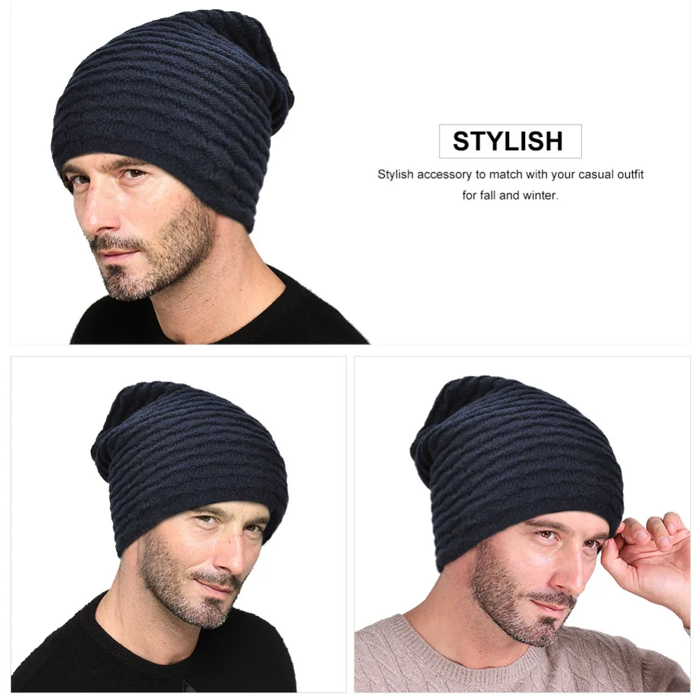 VBIGER Мужская и женская зимняя теплая вязаная шапка громоздкая Skullies Beanies Slouch