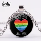 Ожерелье ЛГБТ с радужным сердцем для лесбиянок, геев, гордости, художественное ожерелье с кабошоном, подвеска ручной работы, подарок для влюбленных, чокер