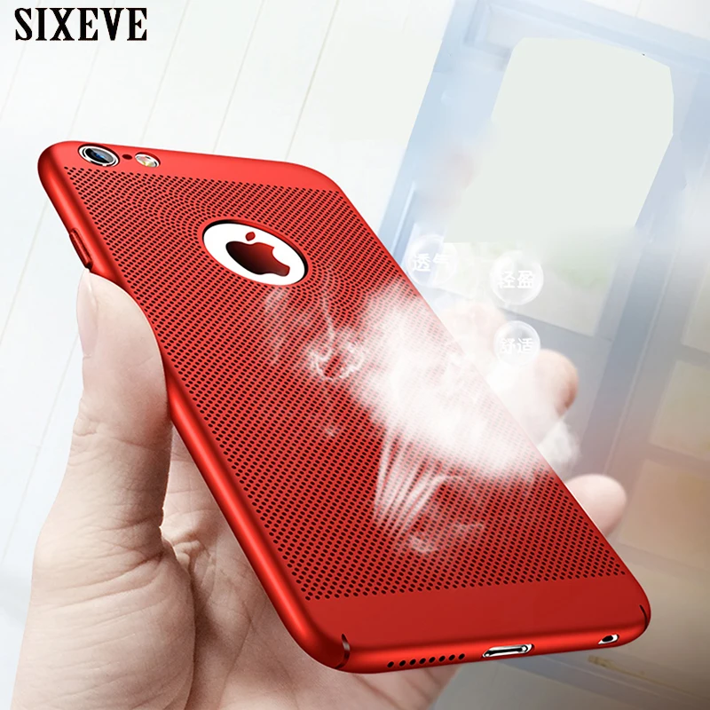 SIXEVE Тонкий чехол для мобильного телефона чехол для iPhone 5 5S SE 6 s 6s 7 8 Plus X 10 6Plus 6s Plus 7Plus 8 Plus роскошный дышащий жесткий чехол