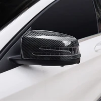 2 x carbon fiber abs chrome side door rearview mirror cap cover trim for mercedes benz a cla gla glk class w176 w117 x156 x204