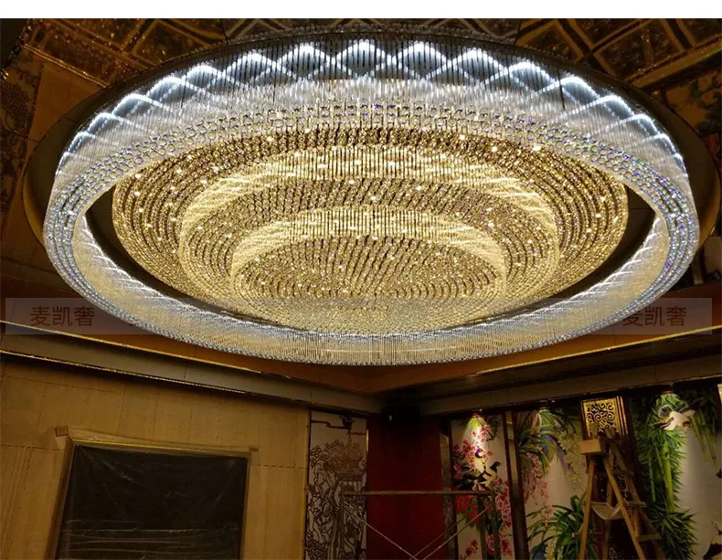 Большая хрустальная лампа для отеля роскошная вилла гостиная клубный дом лобби