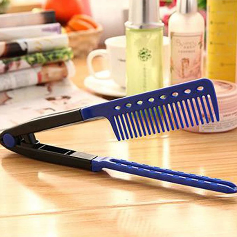 

2021new V Type Washable Folding Hair Straightener Comb DIY Salon Hairdressing Brush Styling Tool Accessories