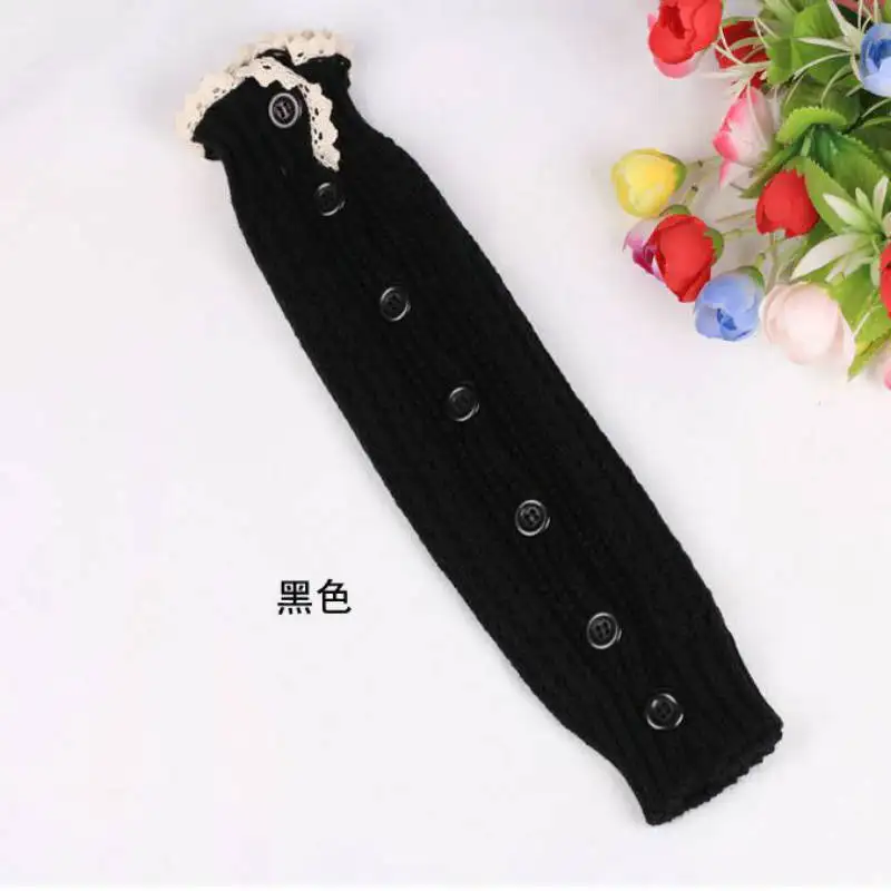 Winter Lace Leg Warmers Side Button Hollow Knitted Been warmers Women's Legwarmers Polainas Para As Mulheres | Женская одежда