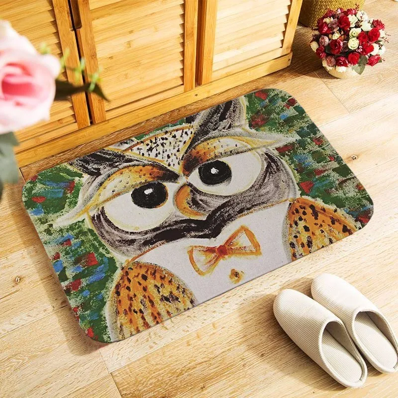 40x60 см наружный входной коврик мультфильм сова с принтом с птицами для маленьких девочек небольшой площади коврик для спальни кухня Холл коврик антискользящий коврик для двери