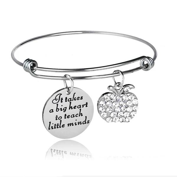 It Takes A Big Heart Вдохновляющие Jewelry Нержавеющая сталь мам пап учителей браслеты Семья любовь бабушка мама папа Браслеты Выпускной подарки - Окраска металла: It Takes A Big Heart