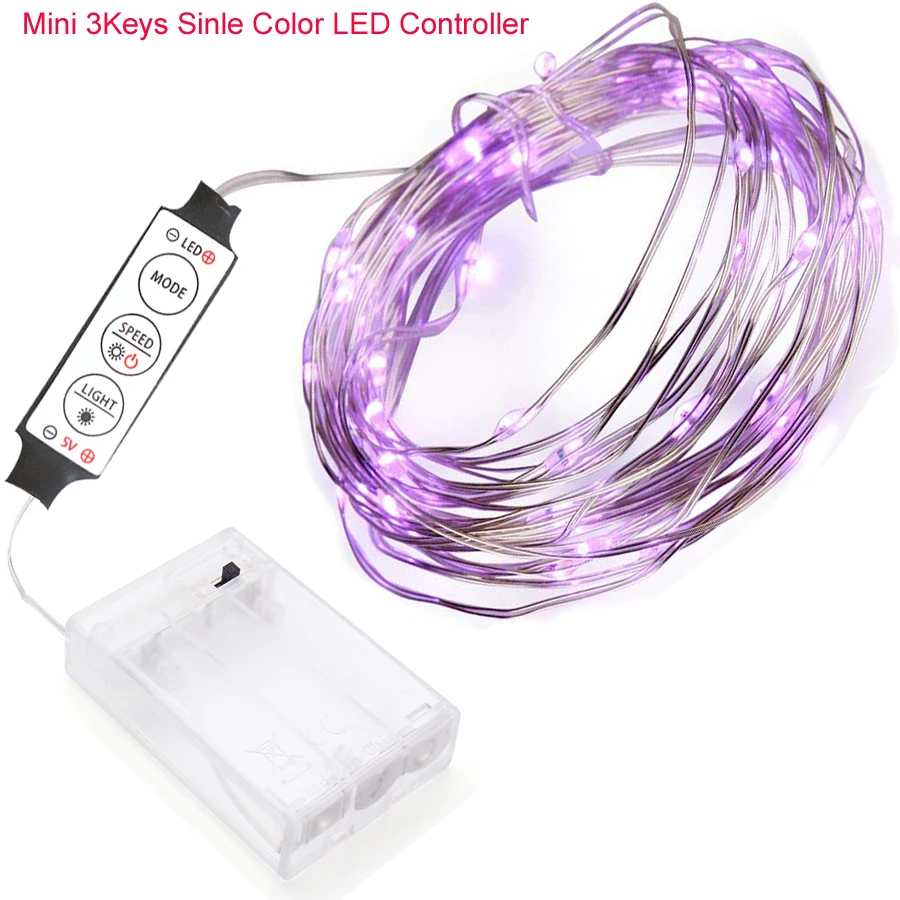 2M 5M 10M 100 Led Strings Copper Wire 3XAA Battery Operated USB Christmas Wedding Party Decoration LED light string controller | Лампы и
