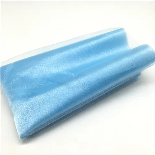 Light blue 10 м/лот 48 см романтическая Снежная Пряжа свадебные арки прозрачная органза тюль ткань для свадьбы День Рождения Вечеринка год украшения - Цвет: Light blue