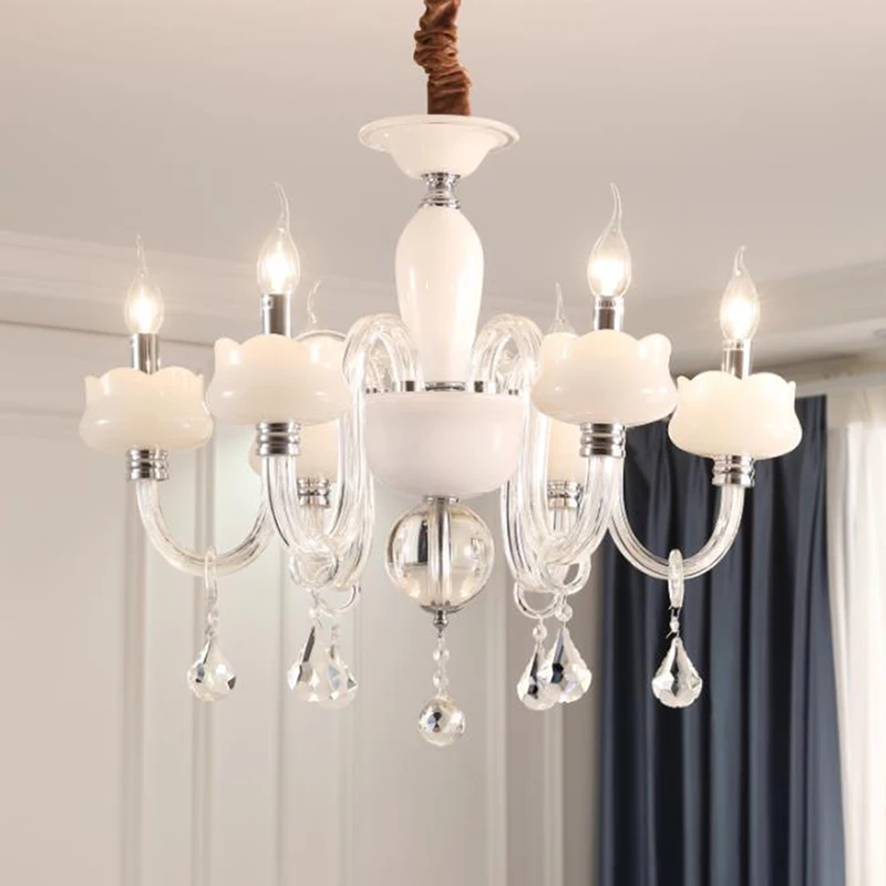 European style LED glass Chandelier lights modern crystal candle living room dinning home lighting fixture | Лампы и освещение