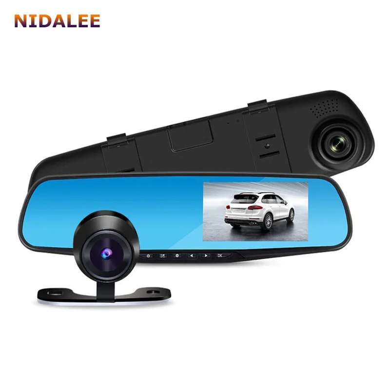 Автомобиль Зеркало Заднего вида DVR с 2 Камеры Автомобильный Видеорегистратор 1080 P