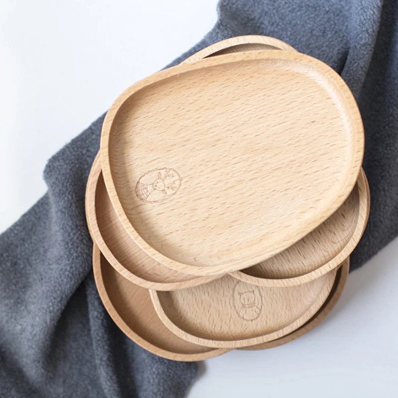 Новый японский стиль поднос из бука и дерева для чая фруктовая тарелка галька