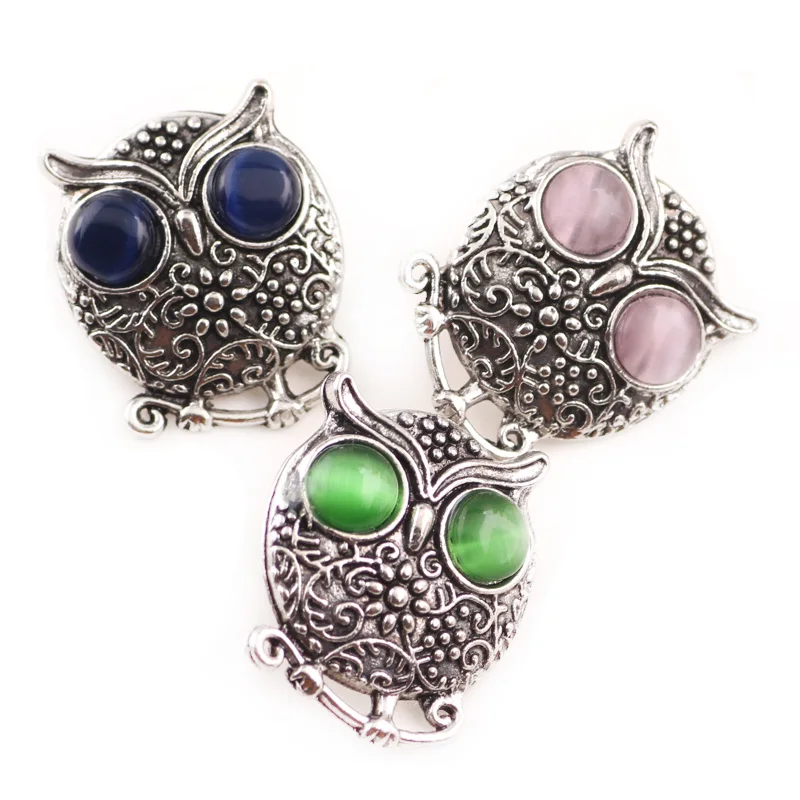 3 вида цветов Совы оснастки кнопка ювелирные изделия с милыми большими глазами