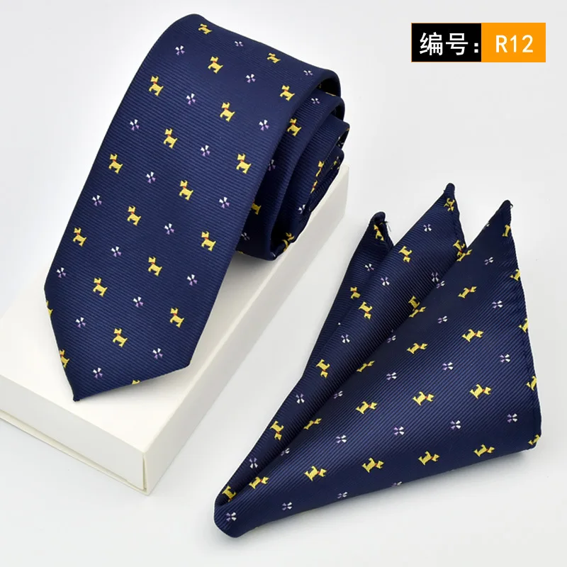 

Brand Gravata New Red Rose Floral Men's Neckties Slim Necktie Silk Ties For Men Tie With Match Pocket Square 2pcs Set