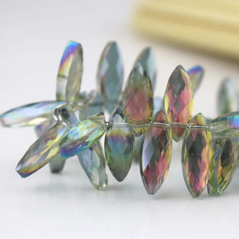 10 шт. искусственные бусины Овальные фуксия зеленые с покрытием искусственное