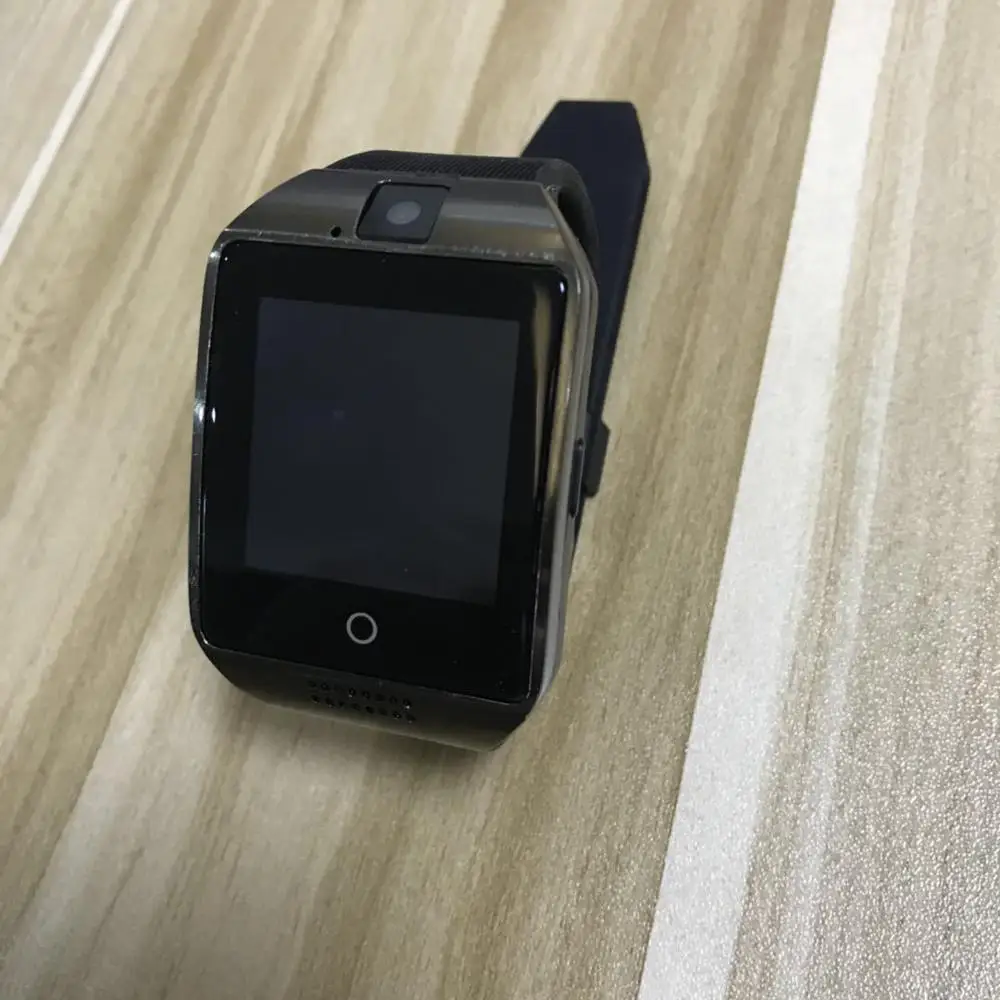 Черный Смарт-часы с камерой Q18 Bluetooth Smartwatch SIM TF слот для карты фитнес-трекер спортивные часы для Android - Цвет: Черный
