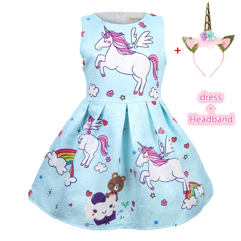 Новинка распродажа детские летние вечерние платья принцессы с единорогом