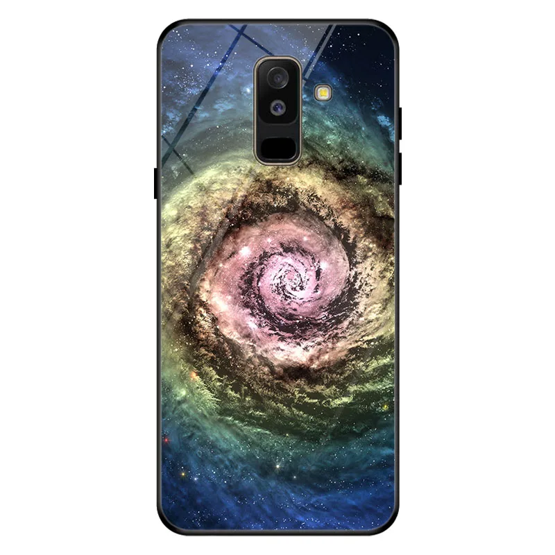 E15 Звездное небо фото настроить телефон для samsung Galaxy A6 чехол закаленное стекло чехол samsung Galaxy A6 un 6 Plus - Цвет: E15