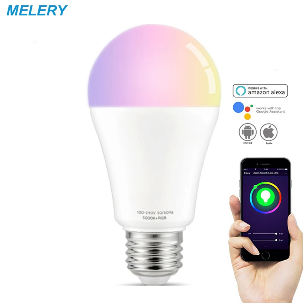 WiFi умный светодиодный светильник E27 12 Вт лампа равная 90 Вт RGB холодный белый цвет меняющий настроение светильник Homekit работает с Alexa Google Home