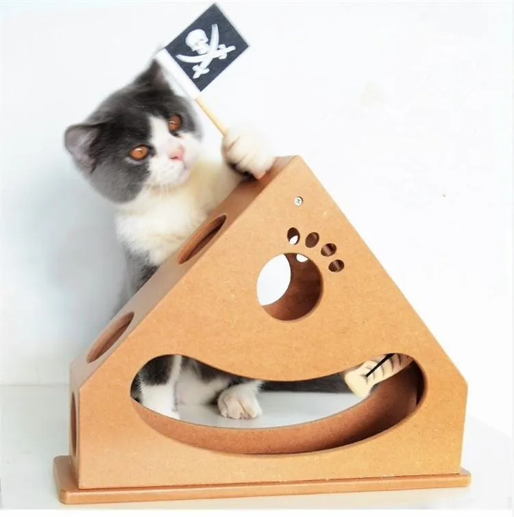 

Interactive Toy Swing Cat Scrath Board Kitty Game Wood Cat Toys Pet Suppliers Cat Exercise Toys Cat Treasure Interactive Toys
