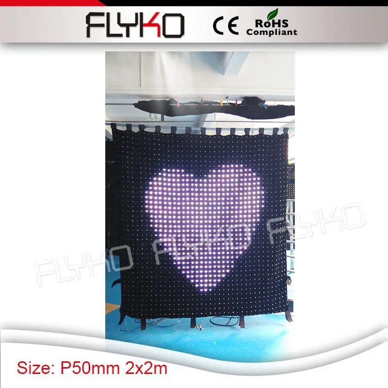 P50mm free shipping good definition flexible indoor high quality led best selling video stage curtain 7ft x wedding concert | Лампы и